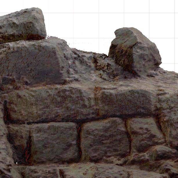 Detail van orthogonaal aanzicht Romeinse muur